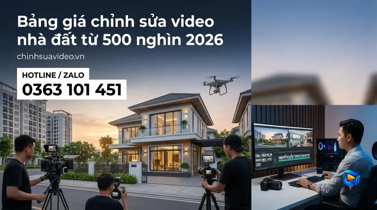 Bảng giá chỉnh sửa video nhà đất từ 500 nghìn 2026